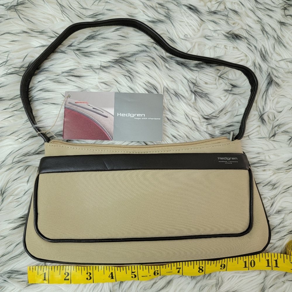 NWT Hedgren Beige and Black Shoulder Bag
